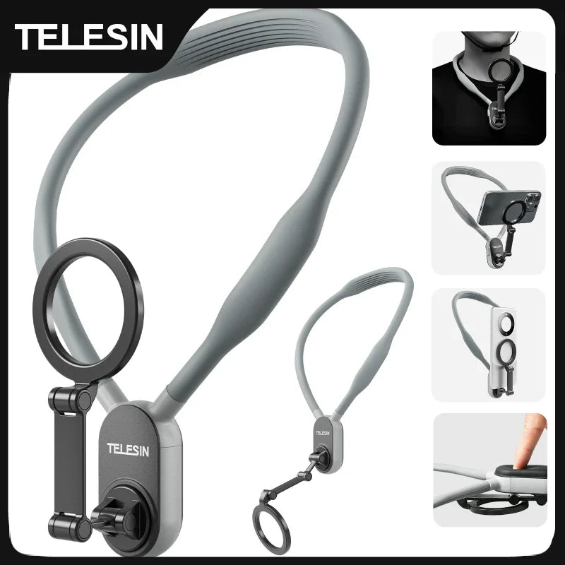TELESIN Magnetic Neck Mount for iPhone & Android - Quick Release Accessory