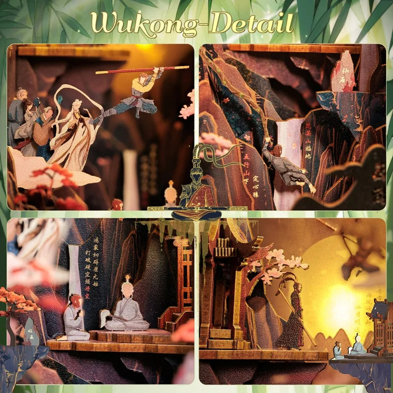 CUTEBEE DIY Book Nook Kit - Miniature Wooden Dollhouse with Lighting