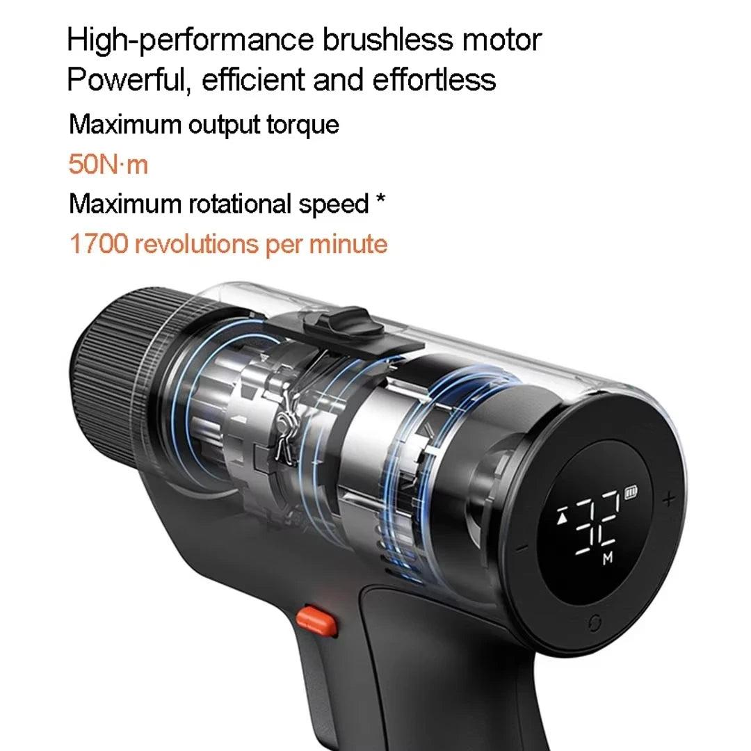 MIJIA Brushless Electric Drill 50N·m Torque, 32 Gear Settings, Type-C