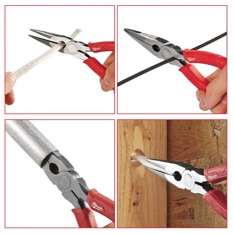 Milwaukee 8-Inch Long Nose Pliers - Multi-Purpose Wire Stripping Tool