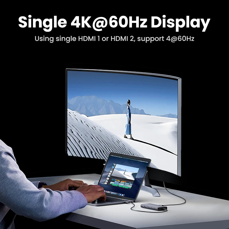 UGREEN 8-in-1 USB-C Triple Display Hub with 4K HDMI & 100W Power Delivery