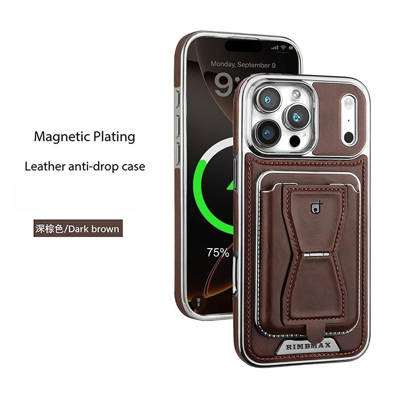Luxury Magnetic 2-in-1 Leather Wallet Case for iPhone 17 Pro Max