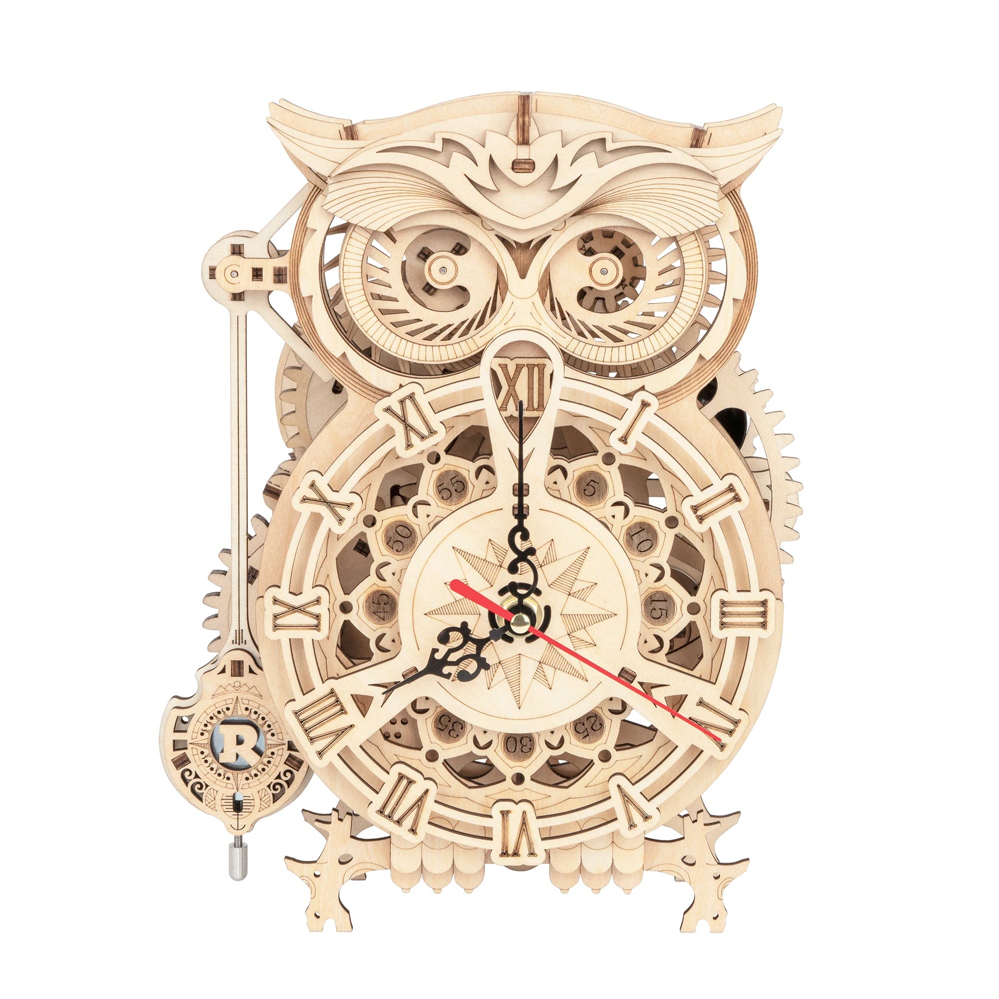 Robotime DIY 3D Owl Clock Kit - Creative Wooden Model for All Ages