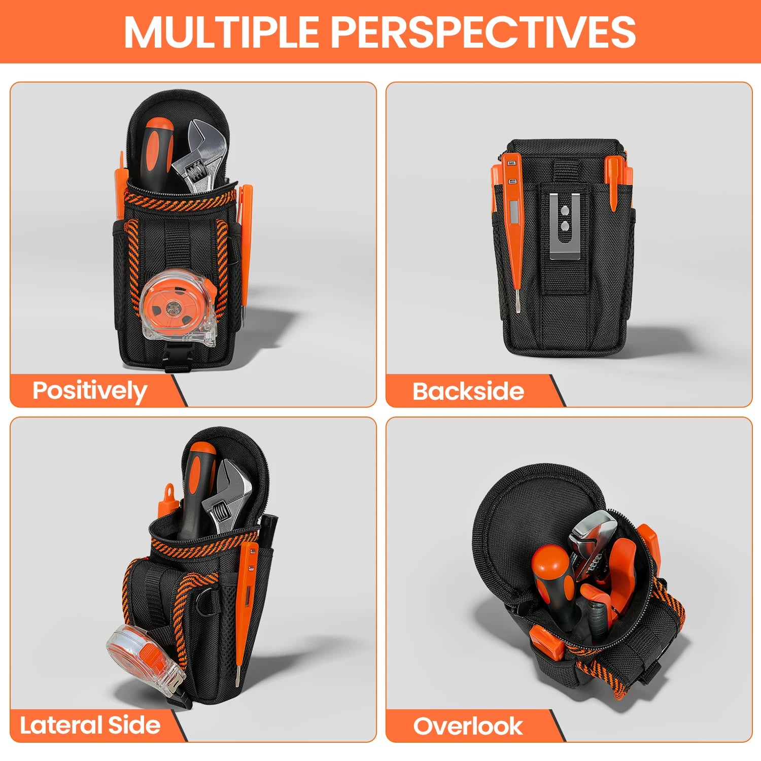 Versatile Mini Tool Pouch with Belt Clip for Easy Organization