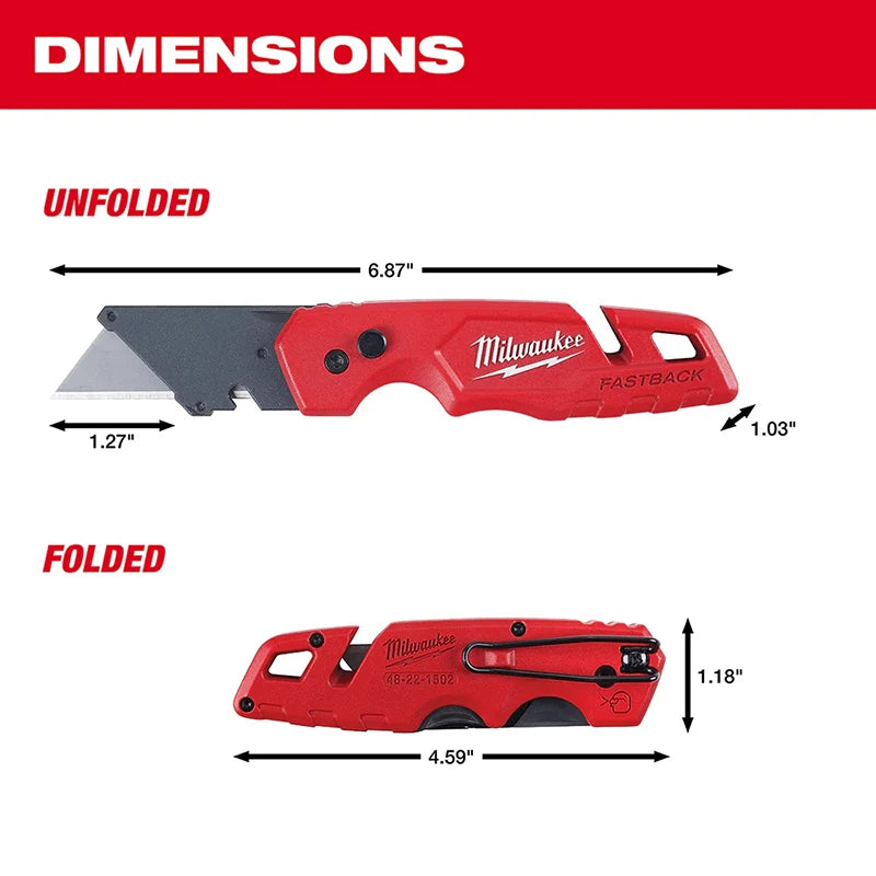 Milwaukee FASTBACK Folding Utility Knife - Heavy-Duty Box Cutter