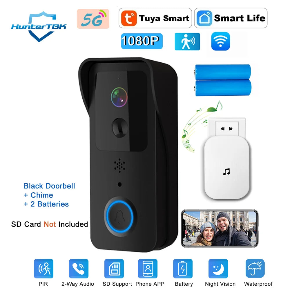 1080P WiFi Video Doorbell with Night Vision & Smart App Control