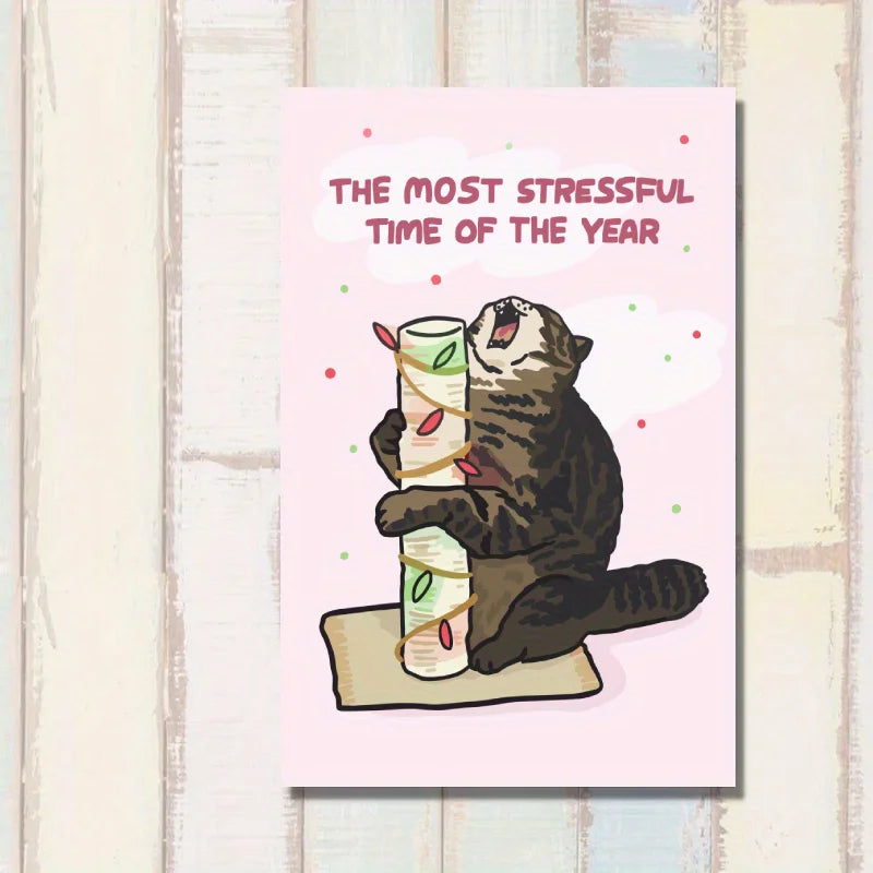 Funny Cat Christmas Card - Lighten Holiday Stress with Humor