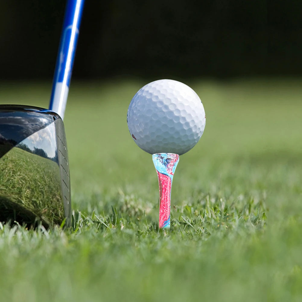 50 Colorful Wooden Golf Tees - 50Pcs Durable Golf Accessories