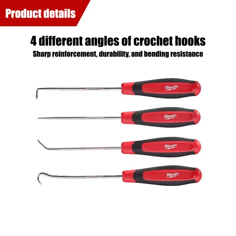 Milwaukee 4-Piece Hook & Pick Set - Durable Alloy Steel Tools