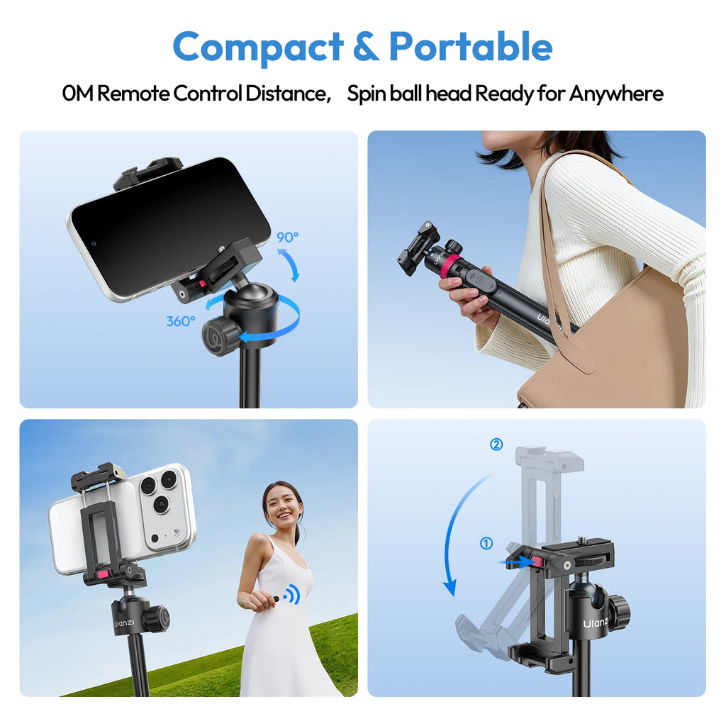 Ulanzi MT-44 B Universal Phone Tripod - 1.5M Selfie Stick with Bluetooth