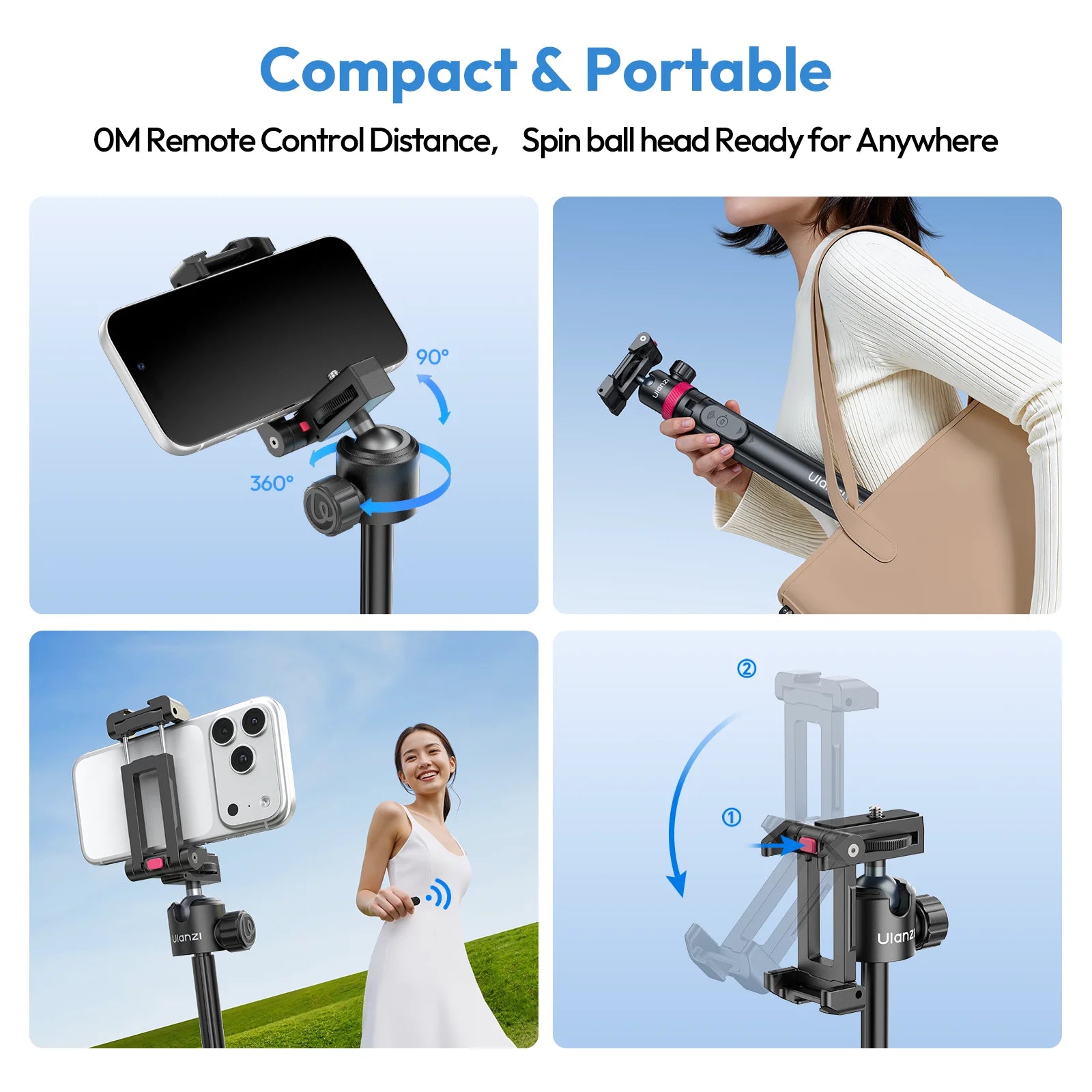 Ulanzi MT-44 B Universal Phone Tripod - 1.5M Selfie Stick with Bluetooth