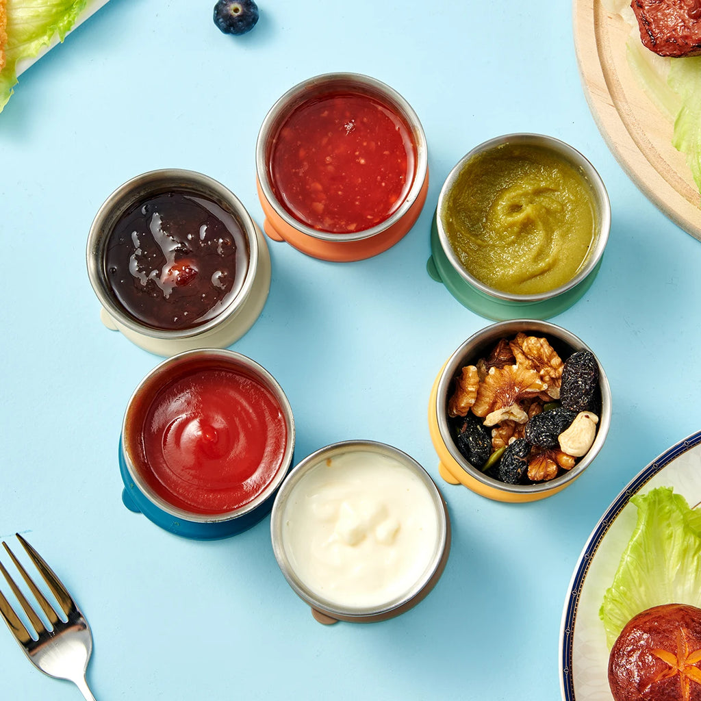 50ML Stainless Steel Sauce Cup with Lid - Portable Food Storage