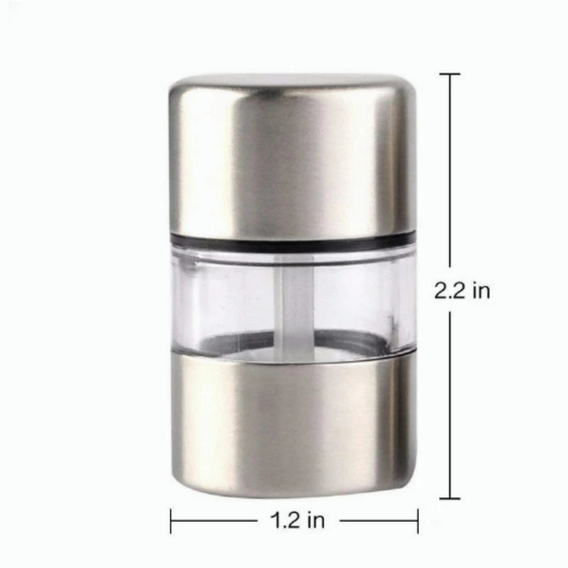 Stainless Steel Mini Grinder | Portable Salt & Pepper Mill for Spices