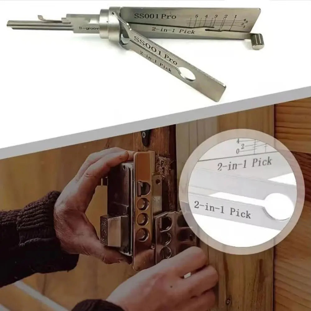 VODOOL 2-in-1 Stainless Steel Key Decoder and Pickup Tool Kit