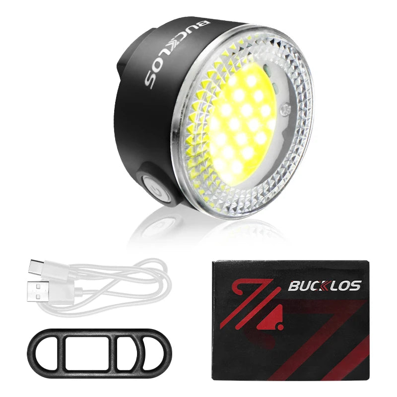 BUCKLOS USB Rechargeable Bike Lights - Front & Rear LED Safety Set