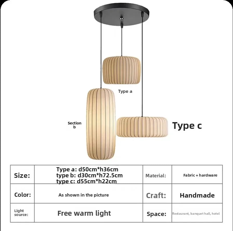 Modern Japanese Wabi Sabi Chandelier - Elegant LED Pendant Light