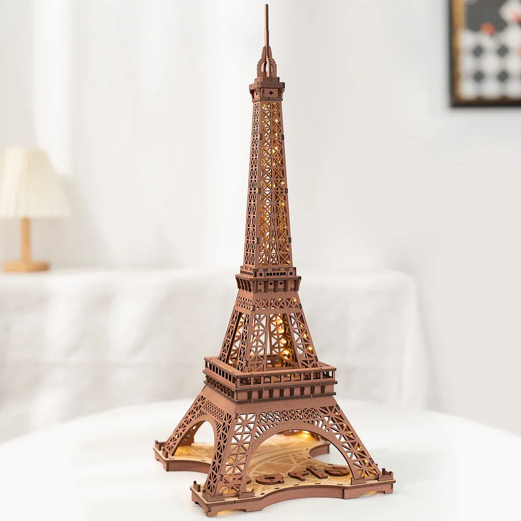 Robotime Eiffel Tower 3D Wooden Puzzle - Engaging DIY Model for Adults