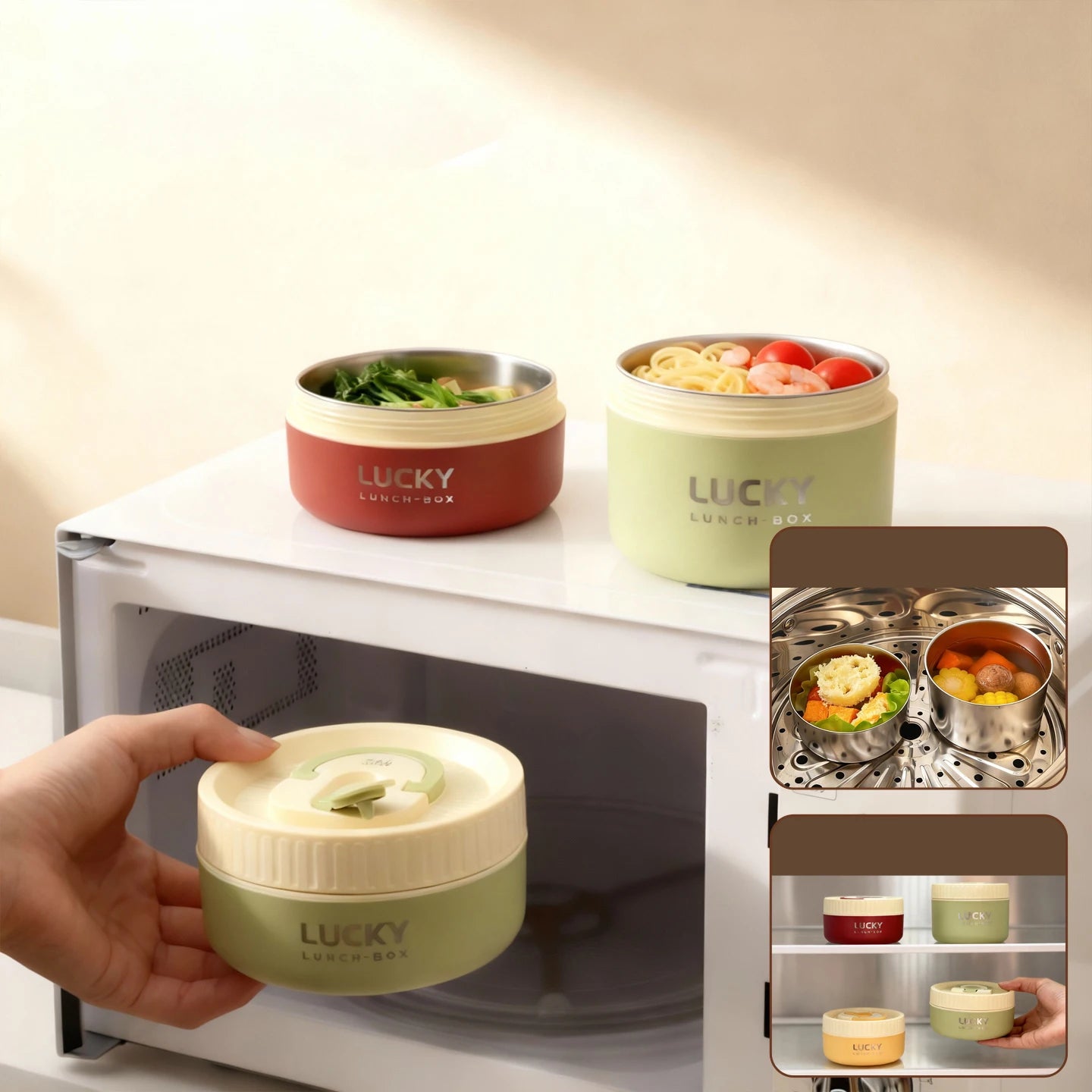 Insulated Bento Lunch Box - Double Layer Leak-Proof Container