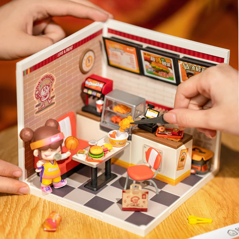 Robotime Rolife Super Creator Dollhouse Building Blocks - Yum Burgers Bar