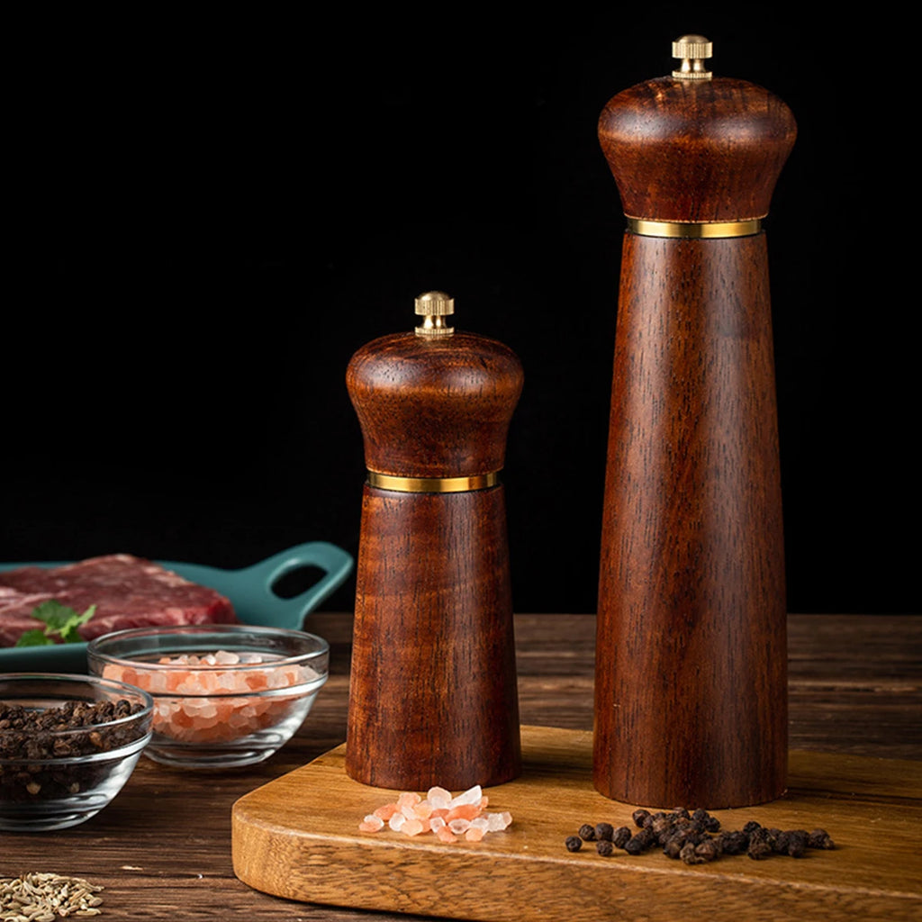Antique Wood Pepper Mill - Stylish Salt and Pepper Grinder