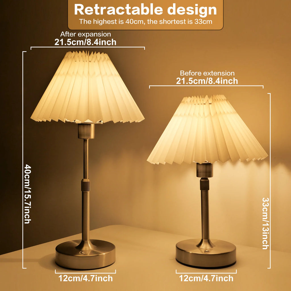 Rechargeable Touch Fabric Desk Lamp - E12 Bulb, 2700K, Modern Decor