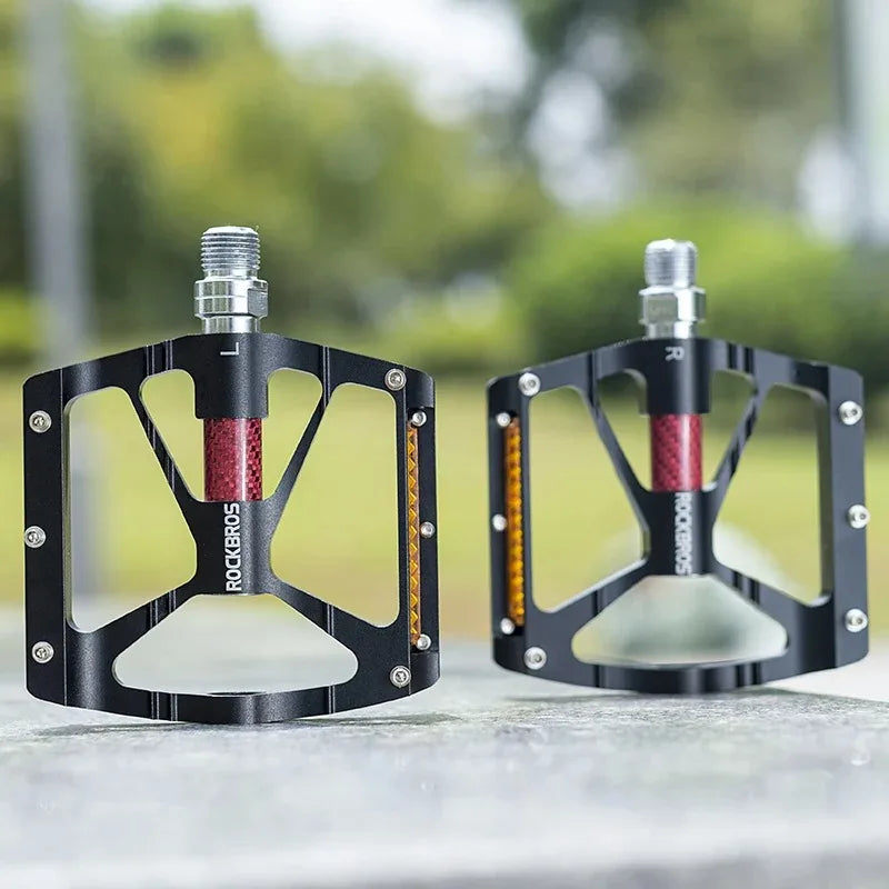 ROCKBROS Alloy Cycling Pedals - Anti-slip Reflective Platform Bike Accessories