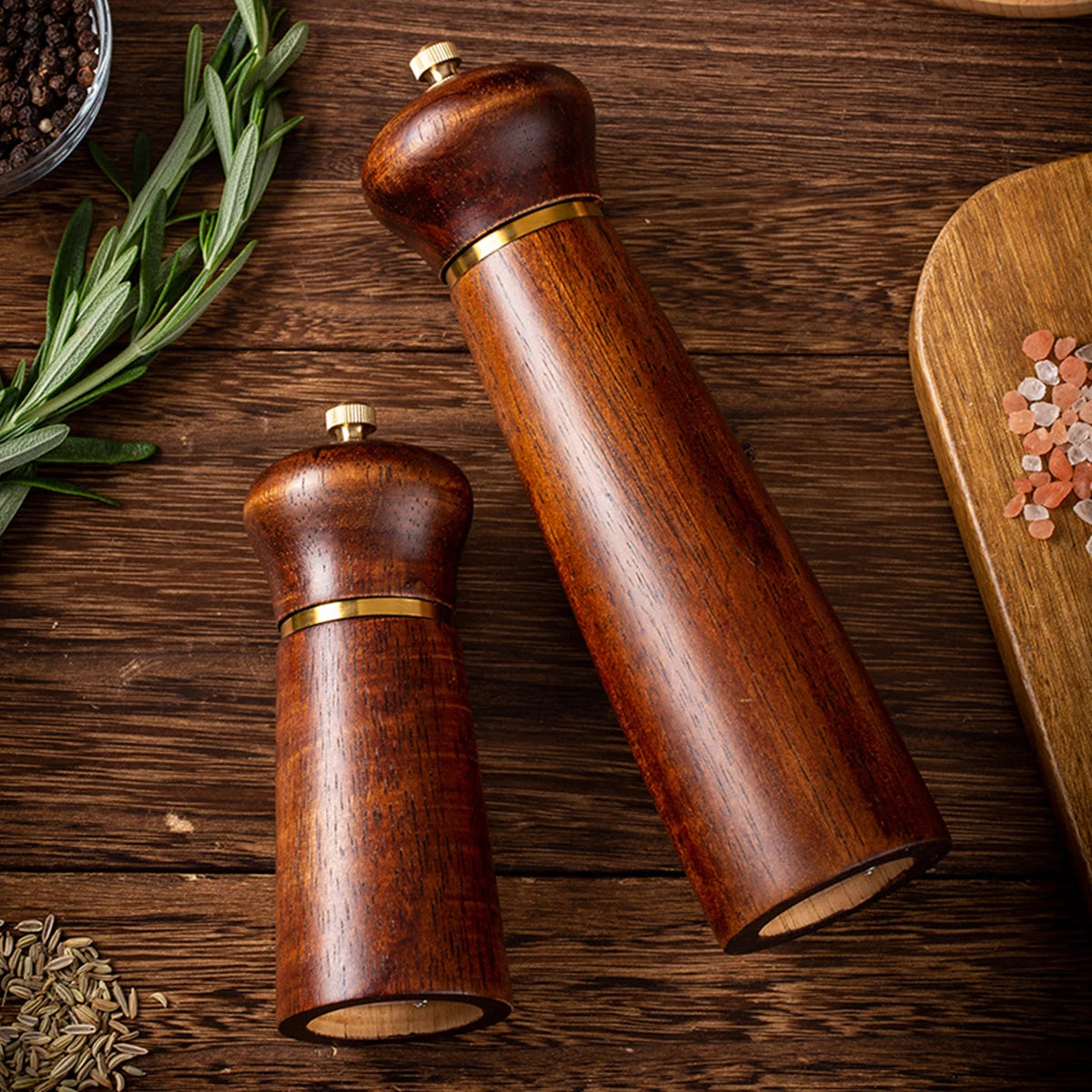 Antique Wood Pepper Mill - Stylish Salt and Pepper Grinder