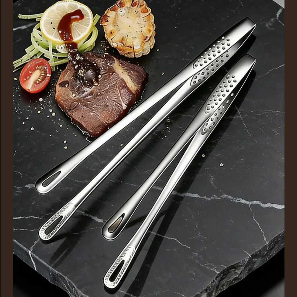 Durable Non-Slip 304 Stainless Steel BBQ Tongs - Cooking Essential
