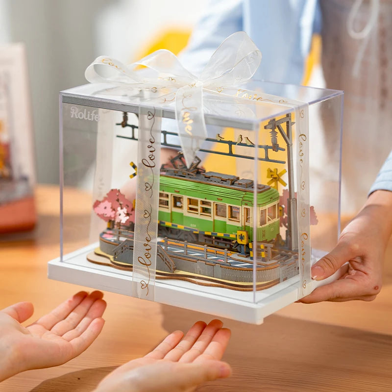 Robotime Sakura Journey 3D Wooden Puzzle Car - Creative Eco-Friendly Fun