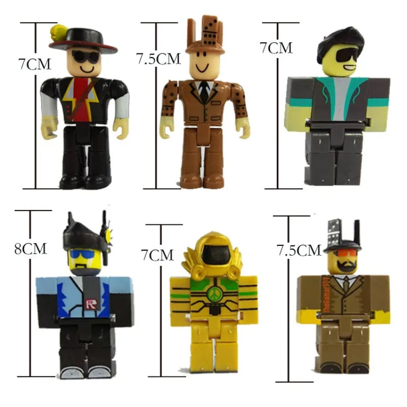 Roblox Cartoon Model Set - 6 Colorful Characters for Imaginative Play