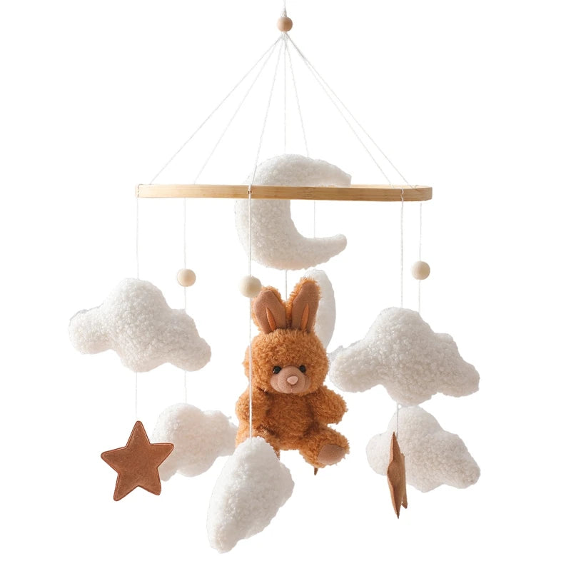 Infant Wooden Crib Rattle Toy - Mobile Hanging Bed Bell for Babies