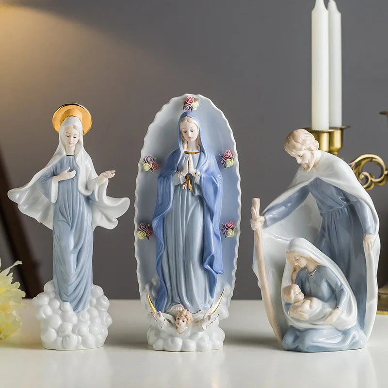 Elegant Madonna Resin Sculpture - Spiritual Home Decor Masterpiece