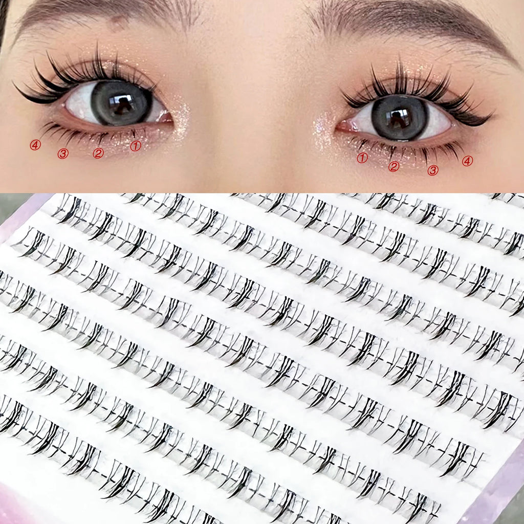 REDSIREN Cluster Lashes - 10 Rows of Natural Look Bottom Lashes