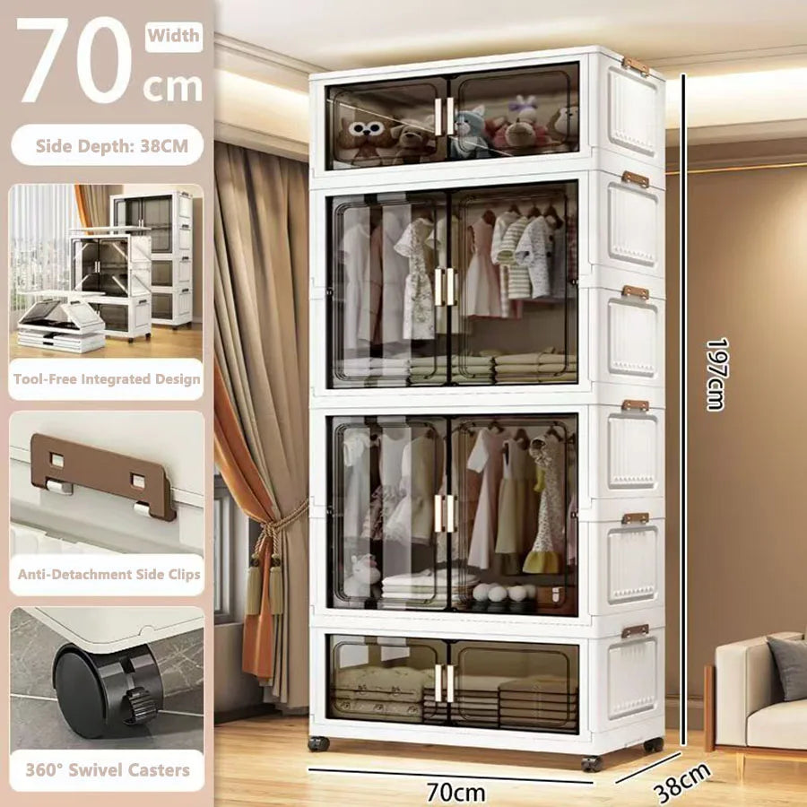 Folding Storage Cabinet - Multi-Use Organizer for Home & Kitchen