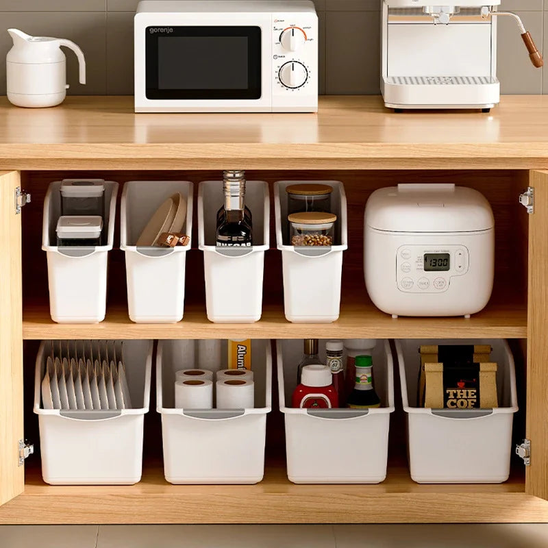 Curved Plastic Storage Bins - Versatile Home Organization Set