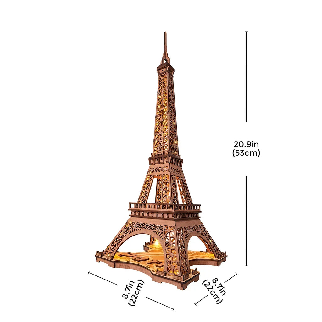 Robotime Eiffel Tower 3D Wooden Puzzle - Engaging DIY Model for Adults