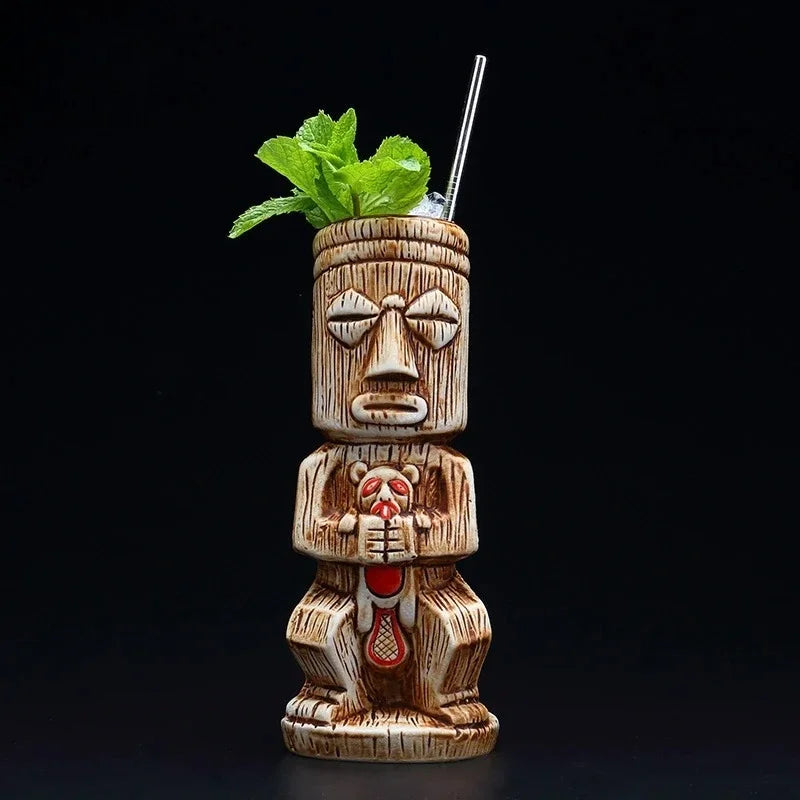 Colorful 450ml Hawaii Tiki Mug - Perfect for Cocktails & Beverages