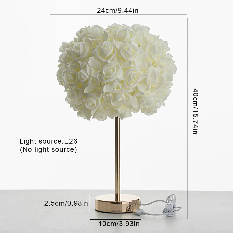 Romantic Rose Table Lamp for Elegant Bedroom Ambiance