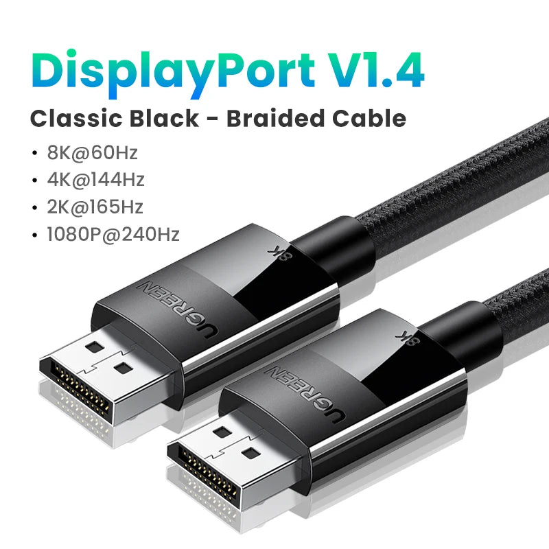 UGREEN 8K DisplayPort 1.4 Cable - Ultimate Gaming Performance