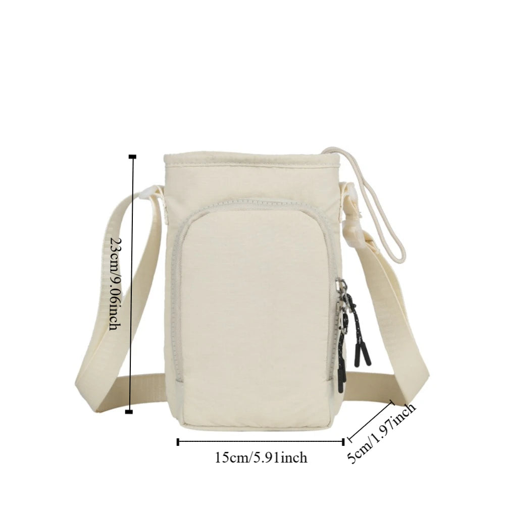 Water Bottle Carrier Bag with Shoulder Strap - Waterproof Crossbody Purse