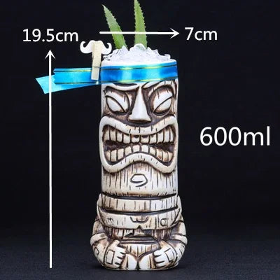 Colorful 450ml Hawaii Tiki Mug - Perfect for Cocktails & Beverages