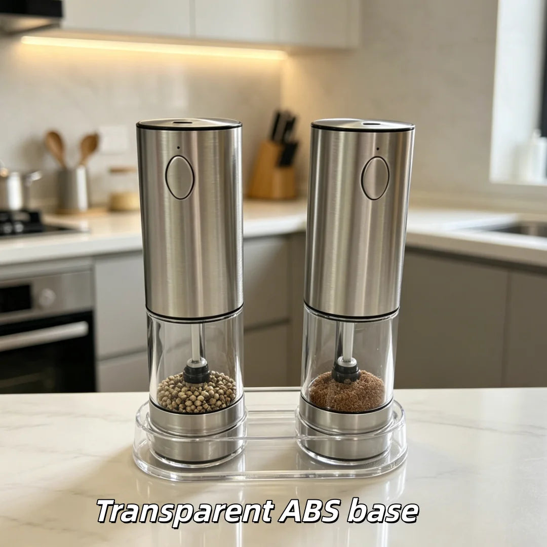 Rechargeable Electric Salt & Pepper Grinder Set - USB Charging, Adjustable Coarseness