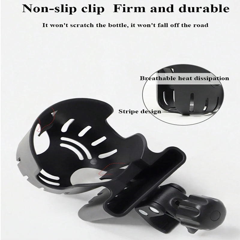2-in-1 Stroller Cup & Phone Holder - 360° Rotatable Clip for Prams