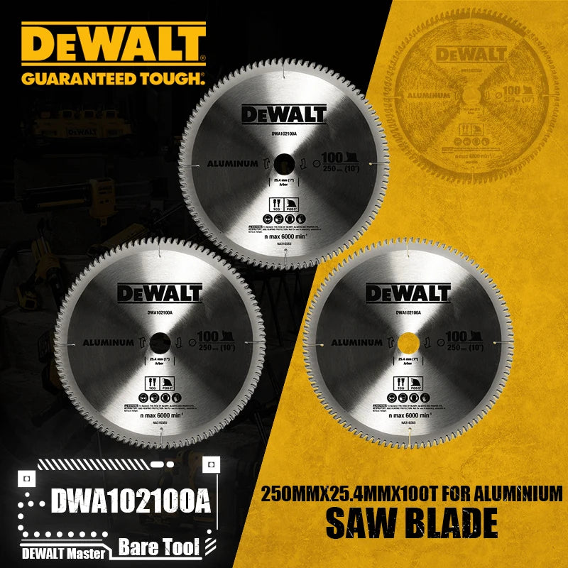 DEWALT Carbide Tipped Saw Blade 250mm for Aluminium Precision Cutting