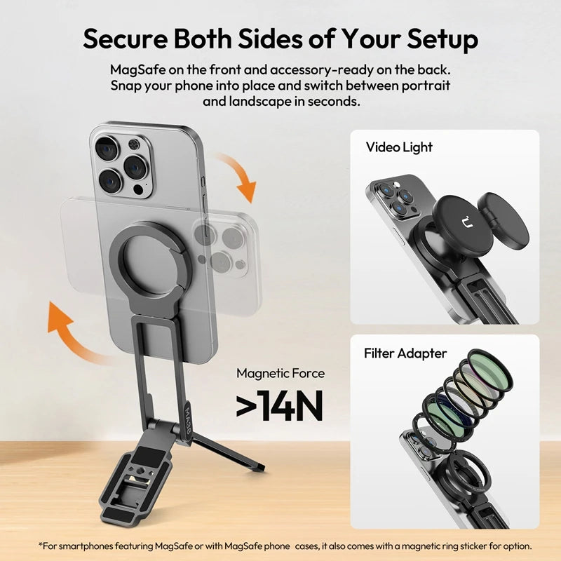 Ulanzi MA38 Magnetic Overhead Tripod for Smartphones - Versatile & Portable