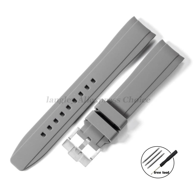 Versatile 20mm & 22mm Soft Rubber Watchband for Most Traditional Watches