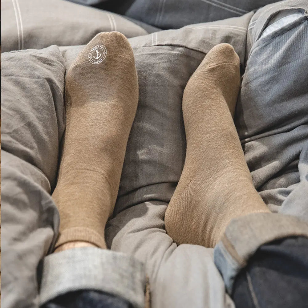 Maden Men's Mid-Calf Printed Socks - 3 Pairs, Breathable & Non-Slip
