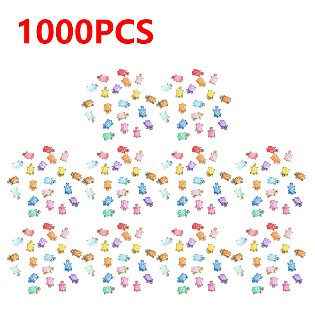 Vibrant Mini Resin Turtles - Glow in the Dark Figurines for Decor