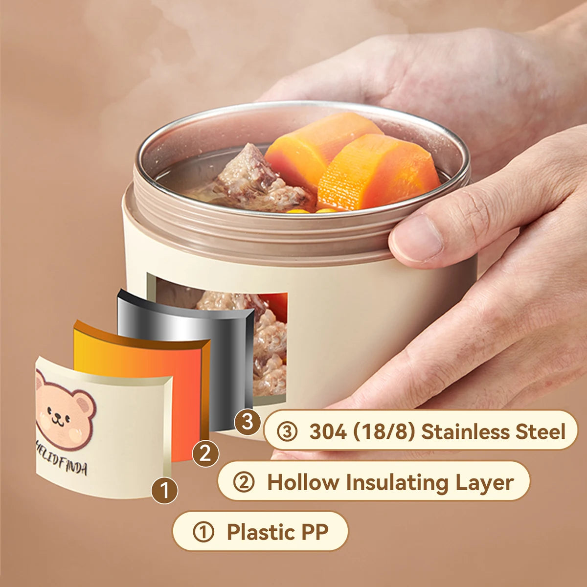 Insulated Stainless Steel Bento Box - Leak Proof & Microwave Safe