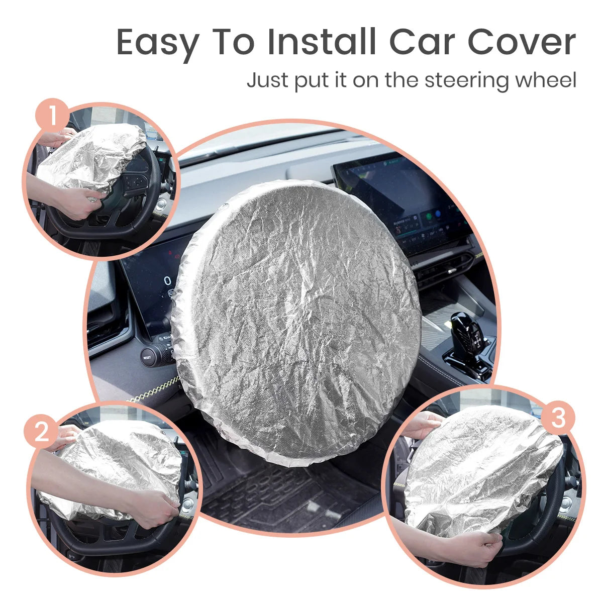 Car Steering Wheel Cover Sun Shade - Double-Layer Insulation